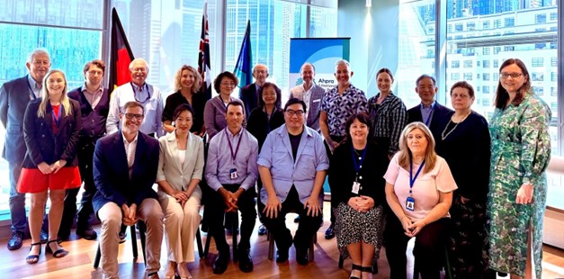 A group of people in an office