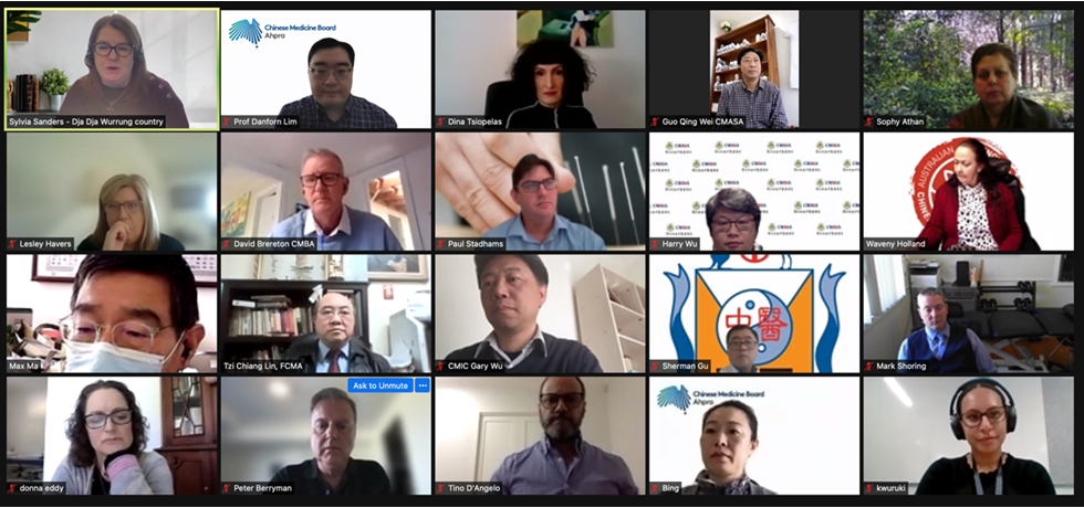 Image of meeting attendees on screen