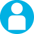 Blue person icon. 